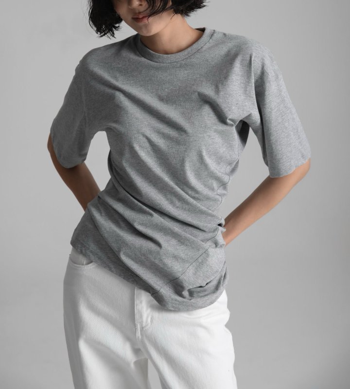 Paper Moon - Korean Women Fashion - #romanticstyle - Twist Draped Side Line Detail Tee - 6