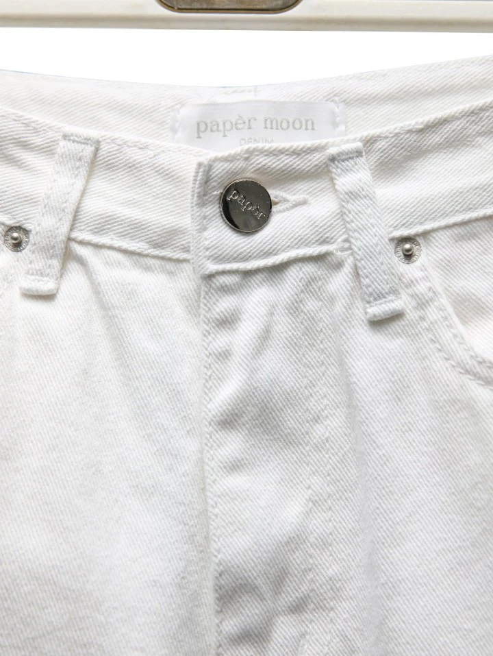Paper Moon - Korean Women Fashion - #thelittlethings - High Rise Wide Leg White Denim Pants - 10