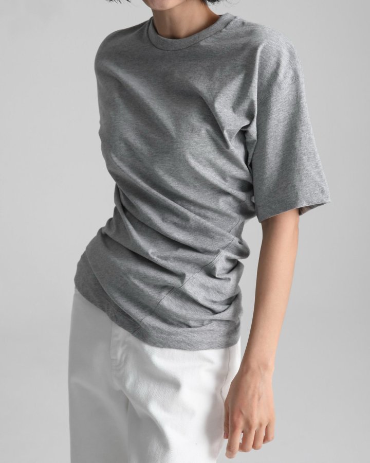 Paper Moon - Korean Women Fashion - #thelittlethings - Twist Draped Side Line Detail Tee - 9