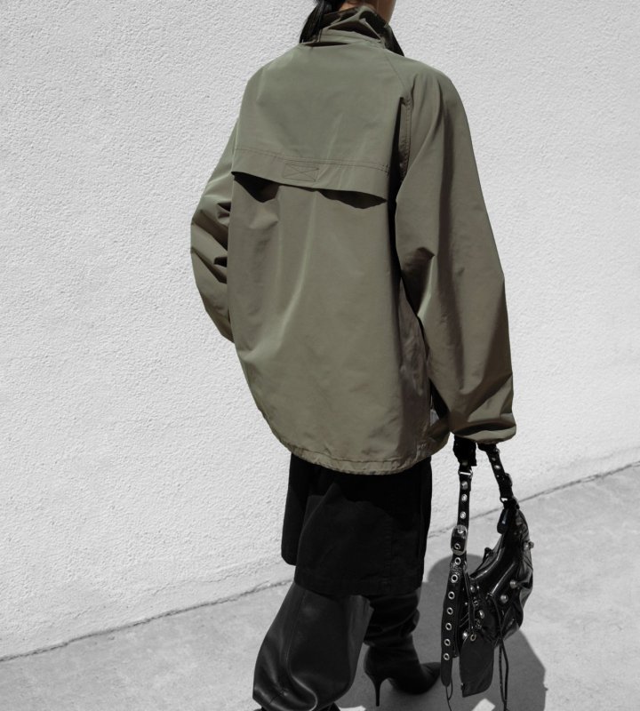 Paper Moon - Korean Women Fashion - #womensfashion - Renylon Color Block Detail Full Zipped Jacket