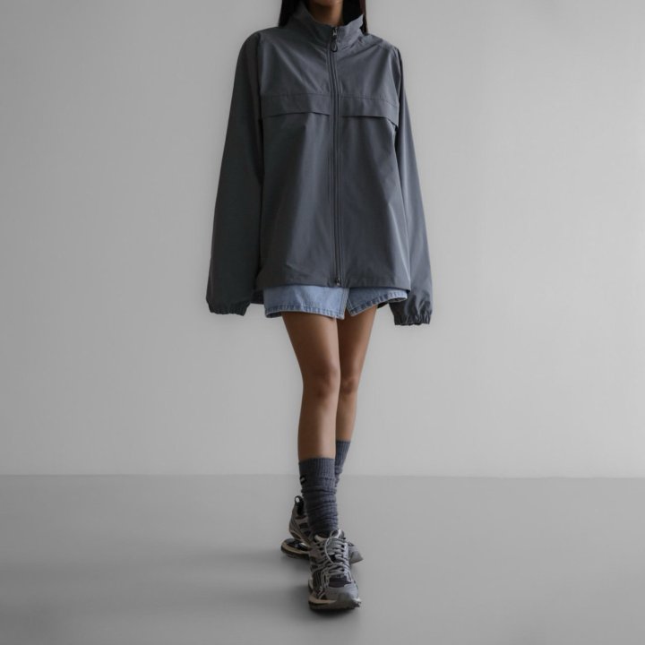 Paper Moon - Korean Women Fashion - #womensfashion - Renylon Color Block Detail Full Zipped Jacket