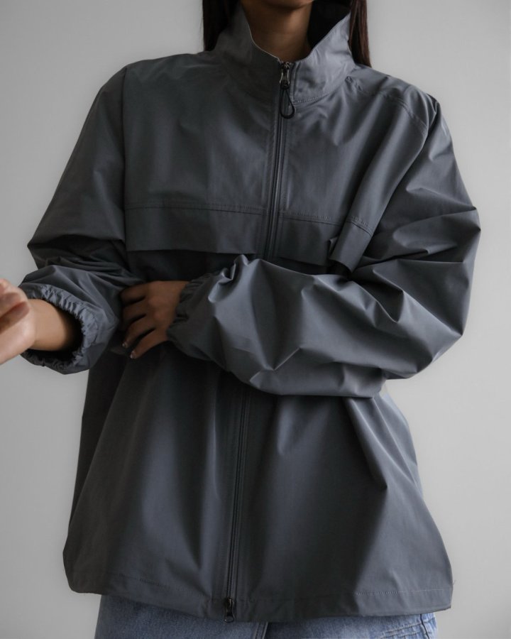 Paper Moon - Korean Women Fashion - #womensfashion - Renylon Color Block Detail Full Zipped Jacket - 3