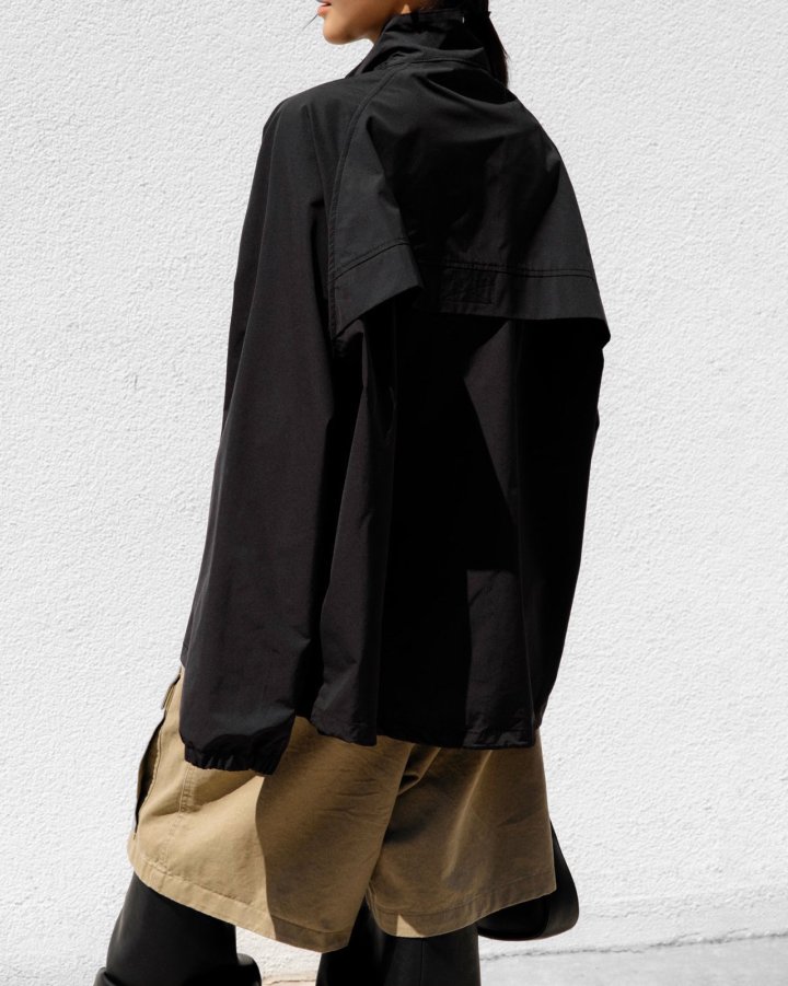 Paper Moon - Korean Women Fashion - #womensfashion - Renylon Color Block Detail Full Zipped Jacket - 2