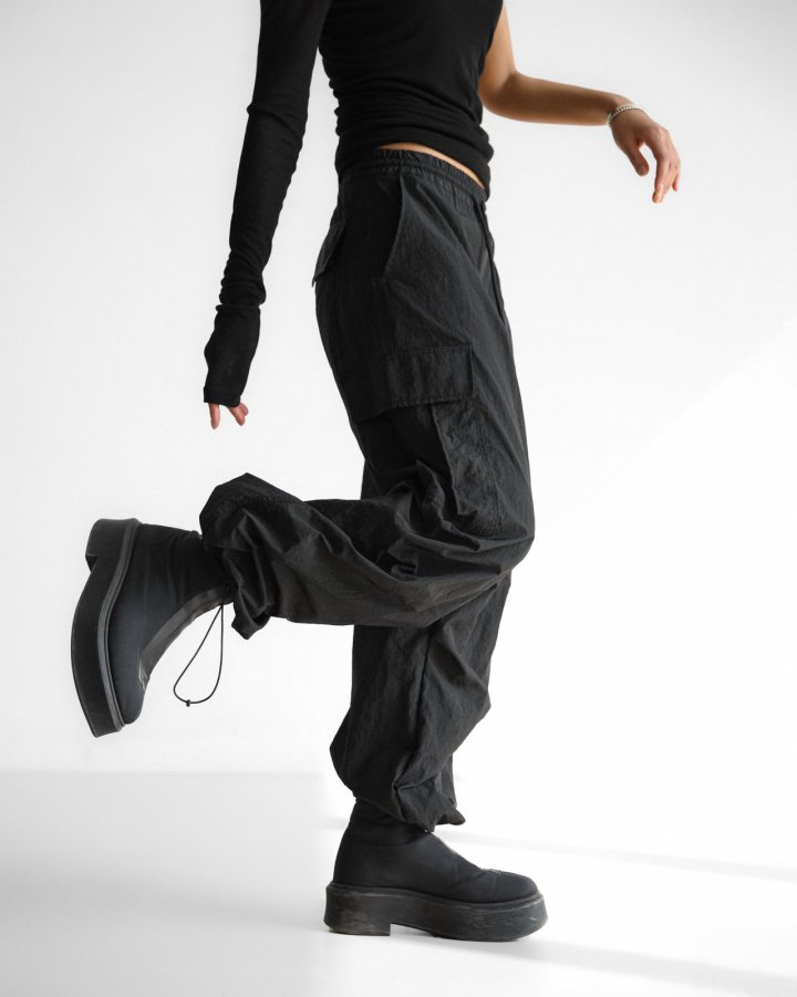 Paper Moon - Korean Women Fashion - #womensfashion - Nylon Technical Cargo Jogger Pants