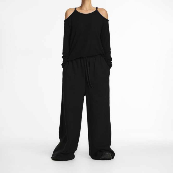 Paper Moon - Korean Women Fashion - #womensfashion - Oversized Soft Texture Cut Out Shoulder Detail Tee - 2