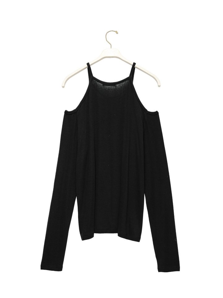 Paper Moon - Korean Women Fashion - #womensfashion - Oversized Soft Texture Cut Out Shoulder Detail Tee - 6