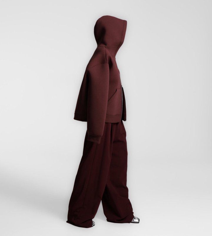 Paper Moon - Korean Women Fashion - #womensfashion - Oversized Neoprene Two Way Full Zipped Hoodie - 3