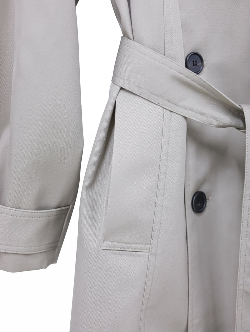 Paper Moon - Korean Women Fashion - #womensfashion - Padded Detail Oversized Double Breasted Trench Coat - 10