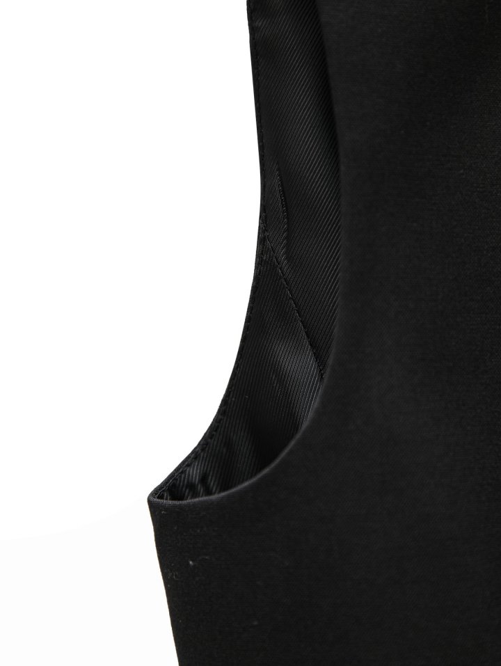 Paper Moon - Korean Women Fashion - #womensfashion - Three Button Detail Tailroed Cropped Vest - 8