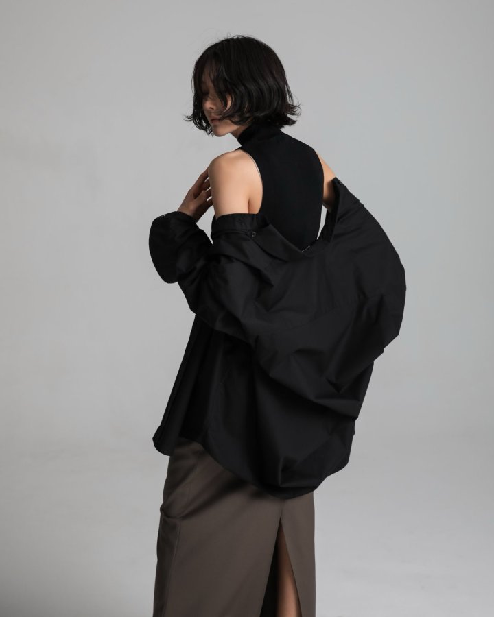 Paper Moon - Korean Women Fashion - #womensfashion - Oversized Cotton Pocket Detail Button Down Shirt - 2