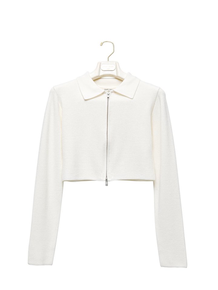Paper Moon - Korean Women Fashion - #womensfashion - Two Way Zipped Detail Cropped Cardigan - 7