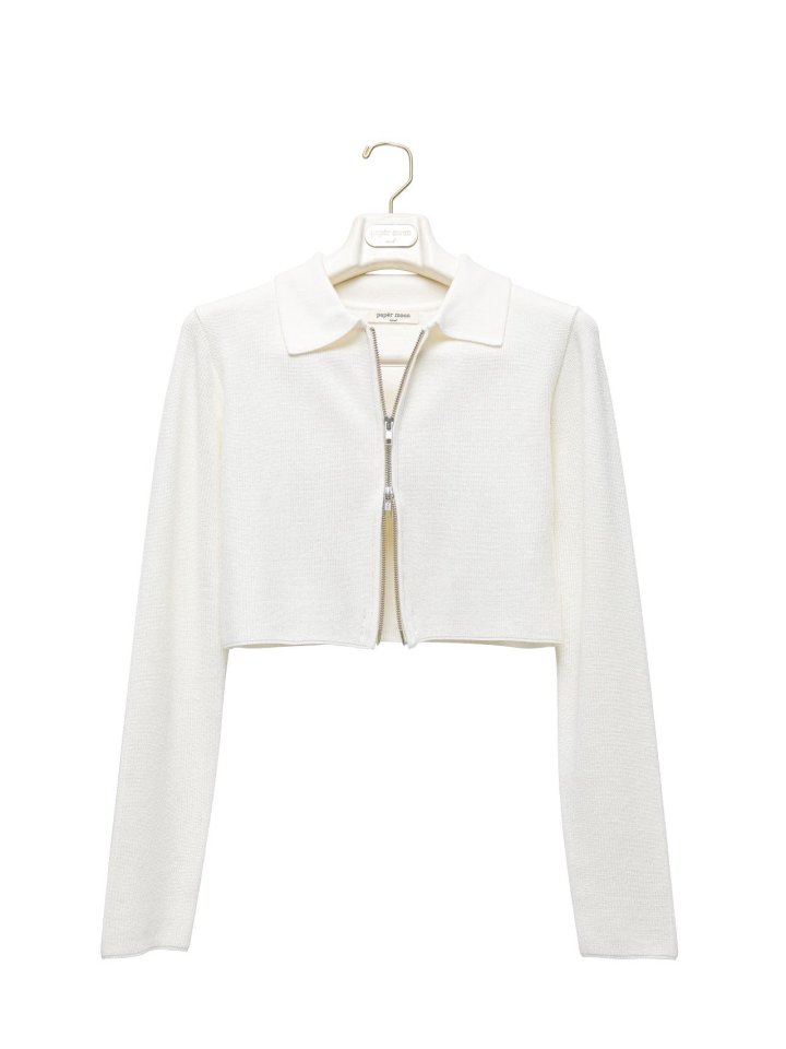 Paper Moon - Korean Women Fashion - #womensfashion - Two Way Zipped Detail Cropped Cardigan - 9