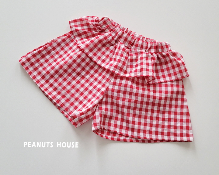Peanuts - Korean Children Fashion - #Kfashion4kids - Check Frill Pants