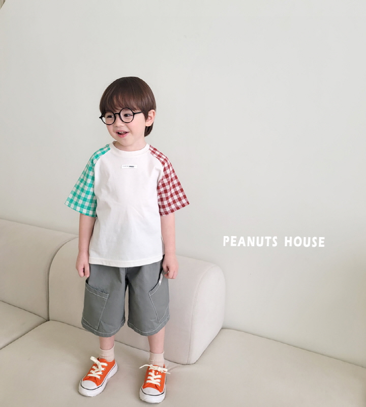 Peanuts - Korean Children Fashion - #childofig - Checked Raglan Tee - 3