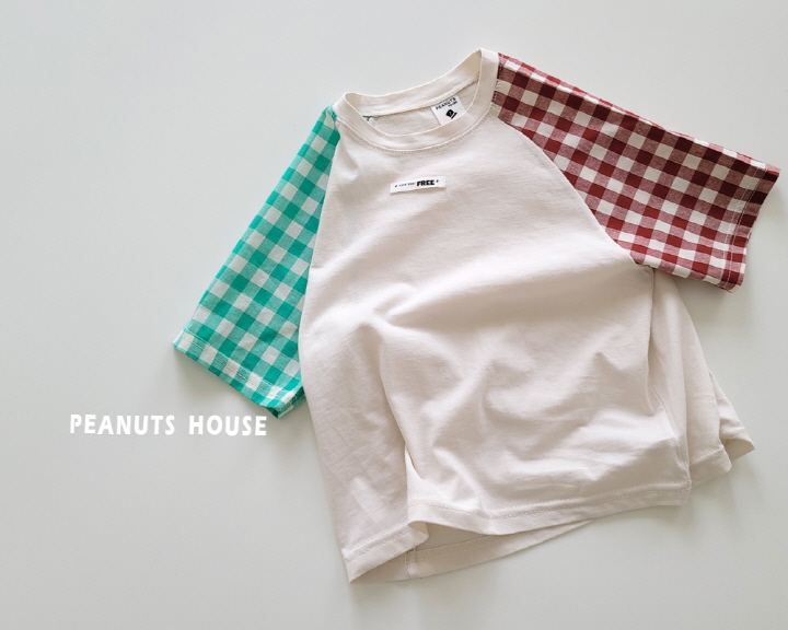 Peanuts - Korean Children Fashion - #discoveringself - Checked Raglan Tee - 6