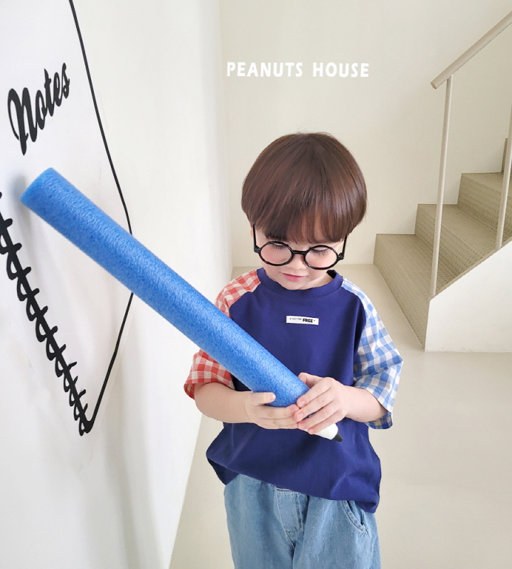 Peanuts - Korean Children Fashion - #kidsstore - Checked Raglan Tee - 9