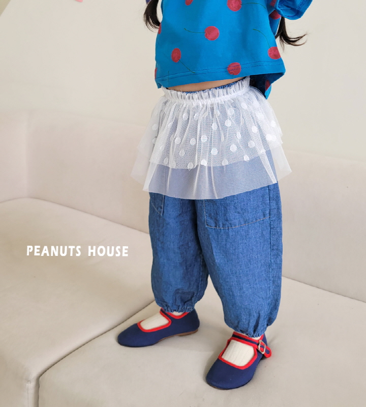 Peanuts - Korean Children Fashion - #littlefashionista - Dot Mesh Skirt