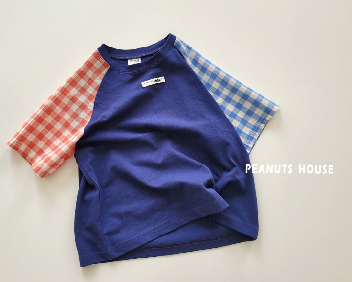 Peanuts - Korean Children Fashion - #littlefashionista - Checked Raglan Tee - 12