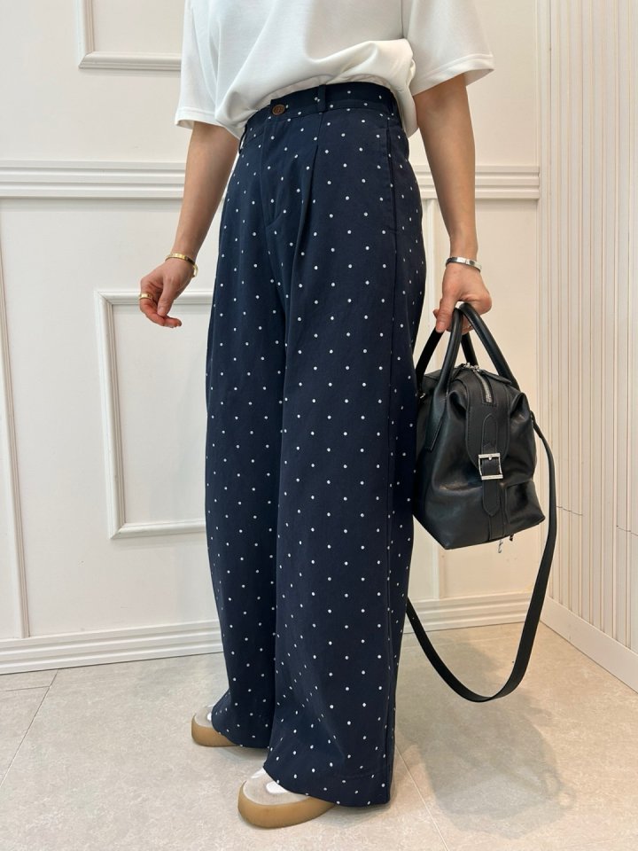Pearls room - Korean Women Fashion - #momslook - Dot Pants - 2