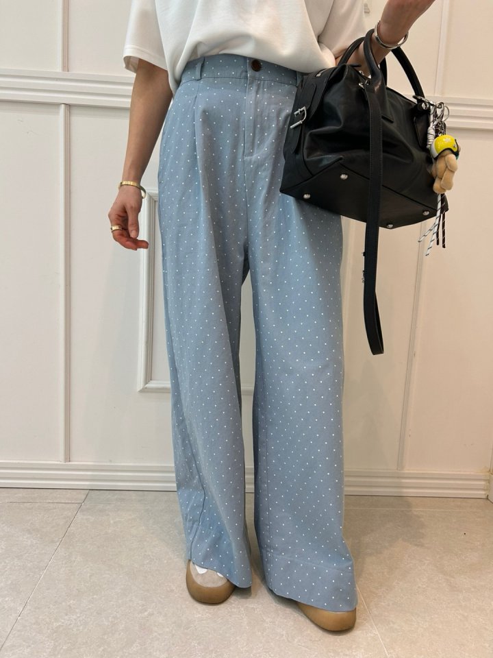 Pearls room - Korean Women Fashion - #momslook - Dot Pants - 6