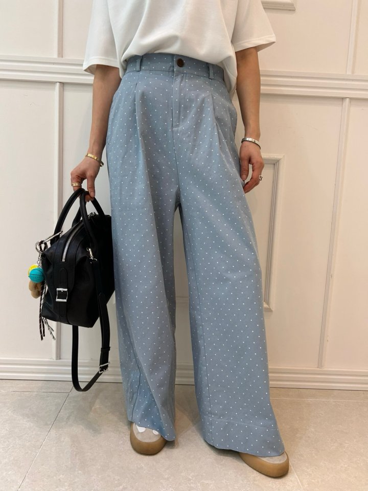 Pearls room - Korean Women Fashion - #momslook - Dot Pants - 8
