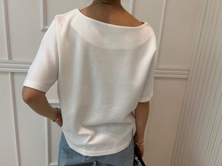 Pearls room - Korean Women Fashion - #momslook - Cut Tee - 5