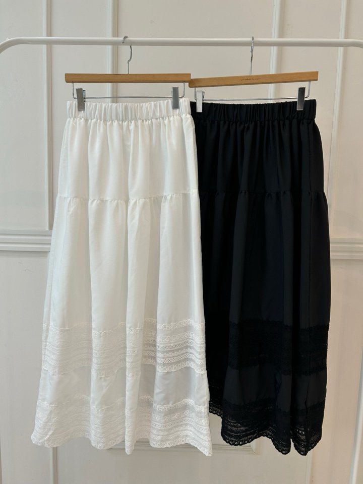 Pearls room - Korean Women Fashion - #momslook - Lace Skirt - 11