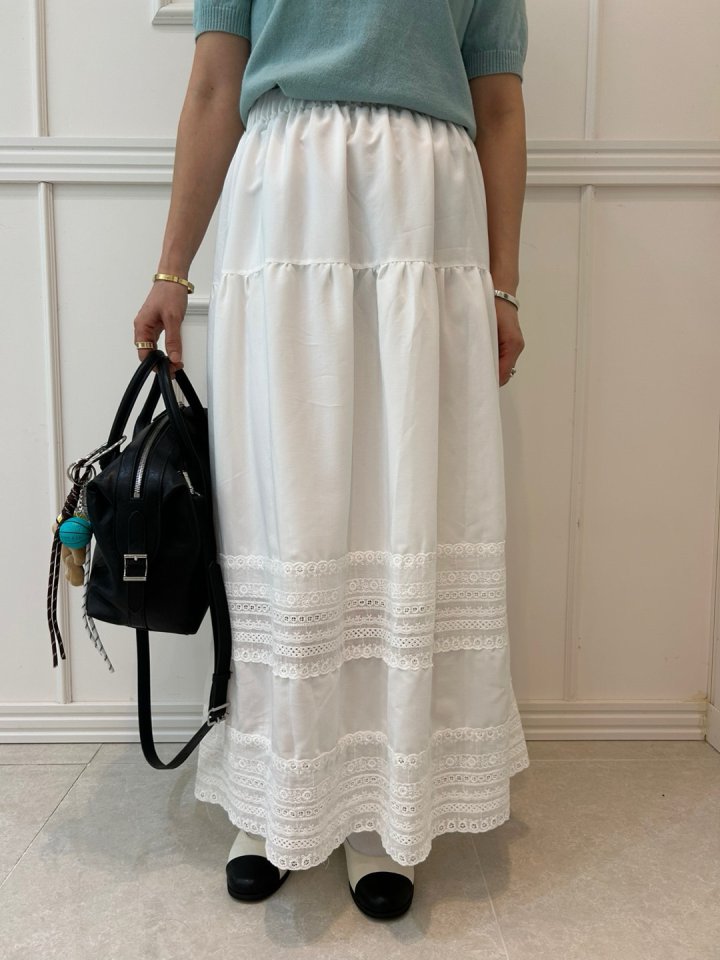 Pearls room - Korean Women Fashion - #momslook - Lace Skirt - 3