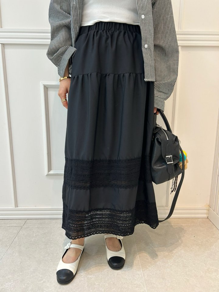 Pearls room - Korean Women Fashion - #momslook - Lace Skirt - 5