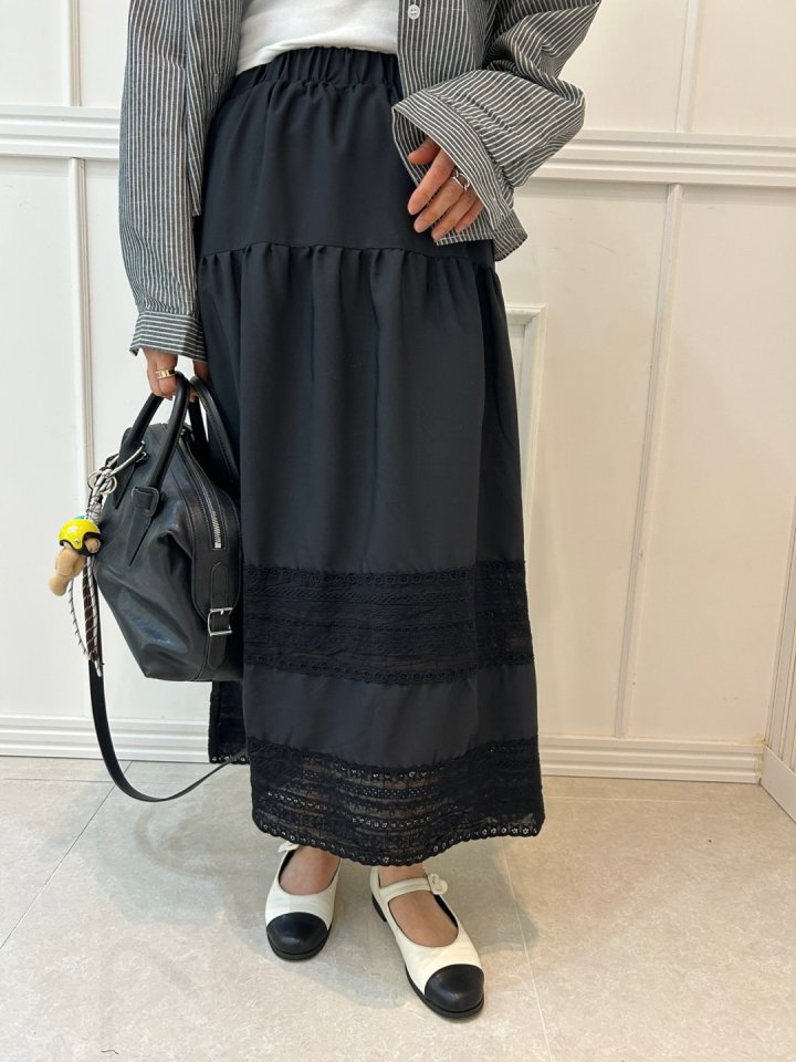 Pearls room - Korean Women Fashion - #momslook - Lace Skirt - 7