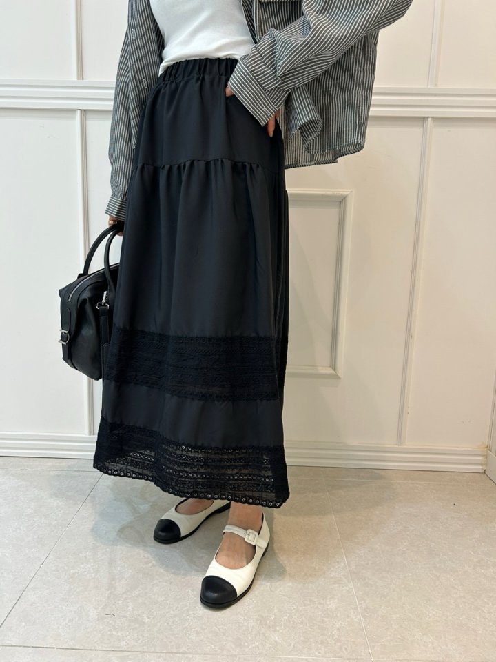 Pearls room - Korean Women Fashion - #momslook - Lace Skirt - 9