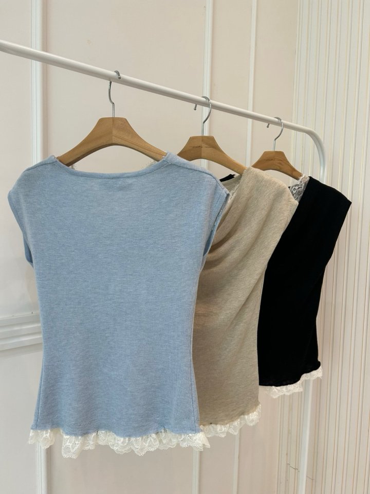 Pearls room - Korean Women Fashion - #momslook - Lace Turtle Knit - 11