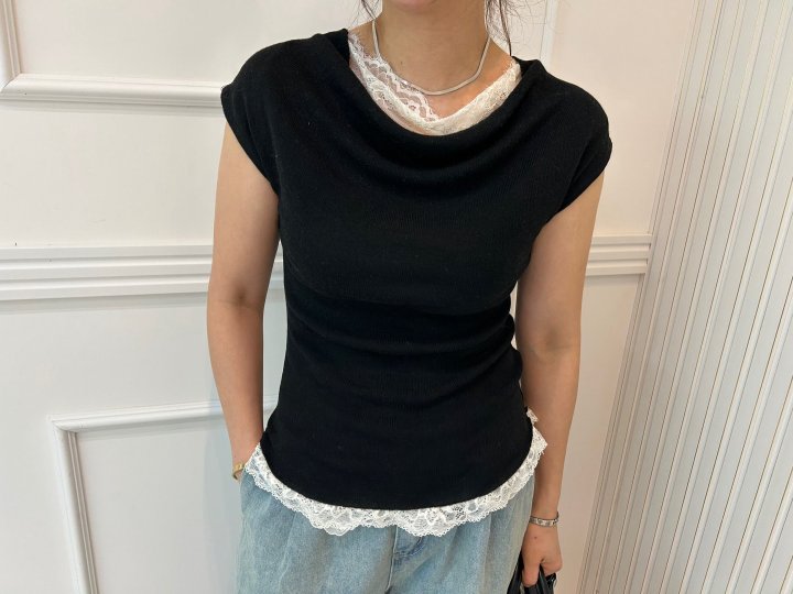 Pearls room - Korean Women Fashion - #momslook - Lace Turtle Knit - 9