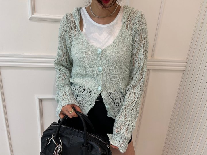 Pearls room - Korean Women Fashion - #momslook - Hood Cardigan - 6