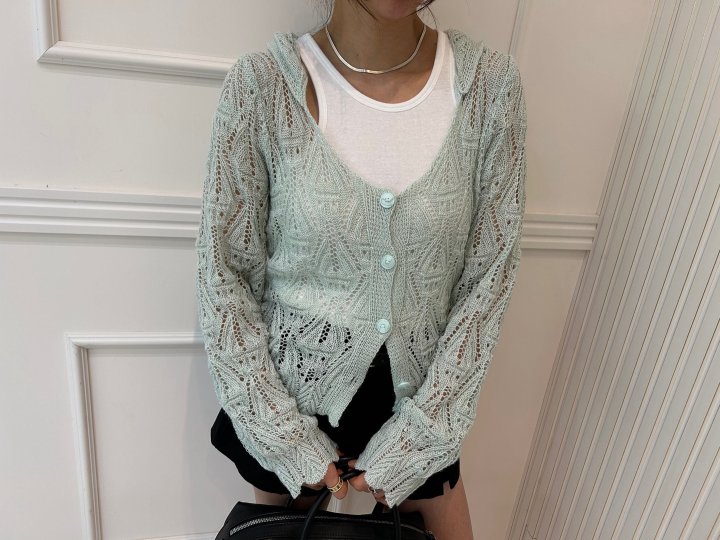 Pearls room - Korean Women Fashion - #momslook - Hood Cardigan - 8