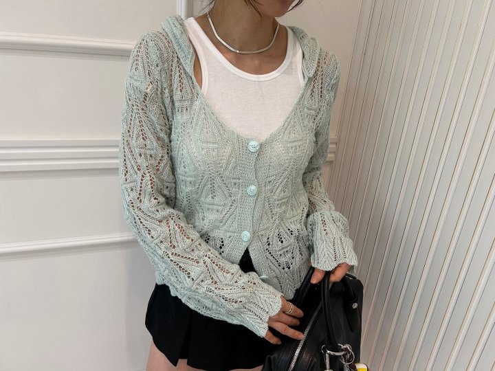 Pearls room - Korean Women Fashion - #momslook - Hood Cardigan - 9