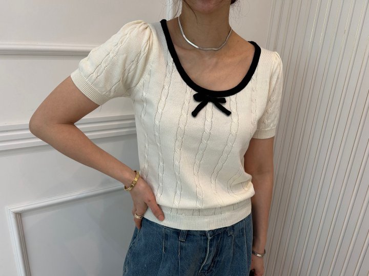 Pearls room - Korean Women Fashion - #momslook - Ribbon Knit