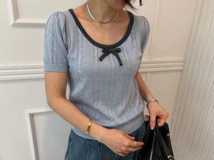 Pearls room - Korean Women Fashion - #momslook - Ribbon Knit - 5