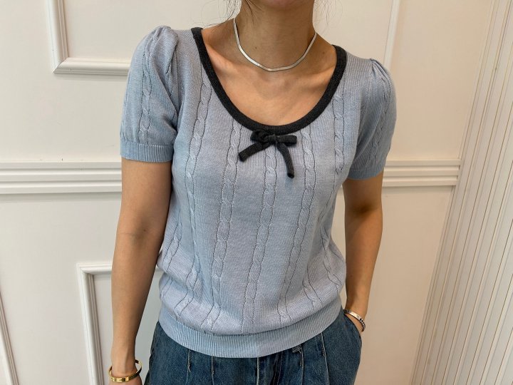 Pearls room - Korean Women Fashion - #momslook - Ribbon Knit - 6