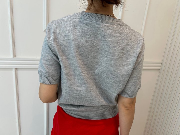 Pearls room - Korean Women Fashion - #momslook - Lettering Knit - 5