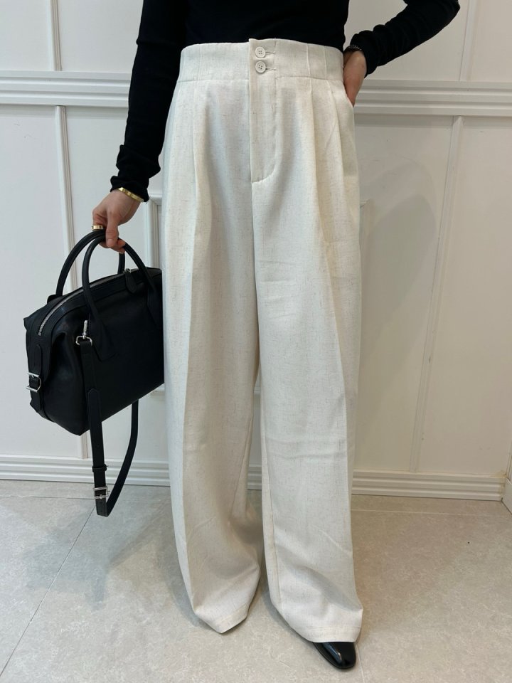 Pearls room - Korean Women Fashion - #momslook - Two Button Pants - 6