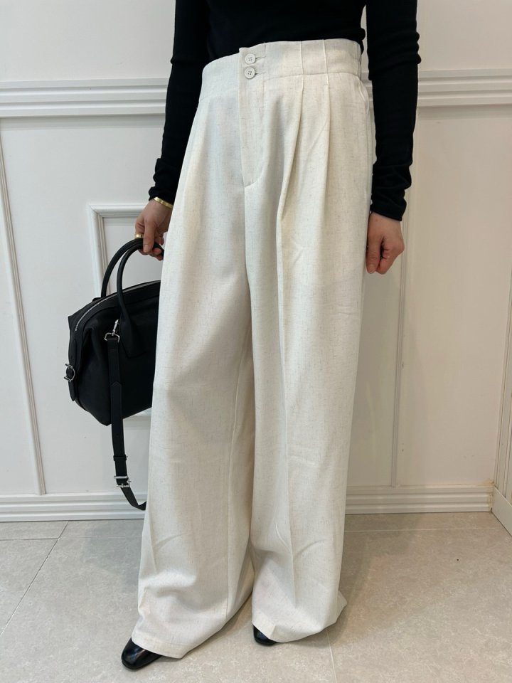 Pearls room - Korean Women Fashion - #momslook - Two Button Pants - 8