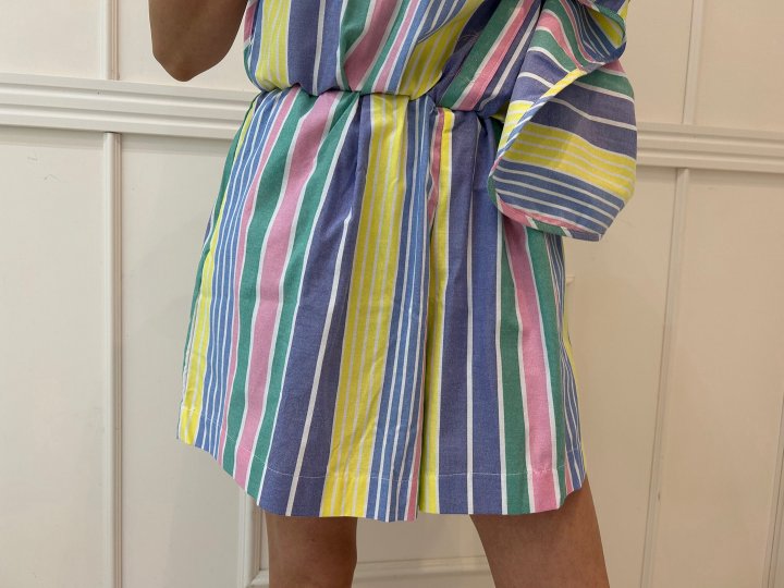Pearls room - Korean Women Fashion - #momslook - Stripe Short Slacks - 9