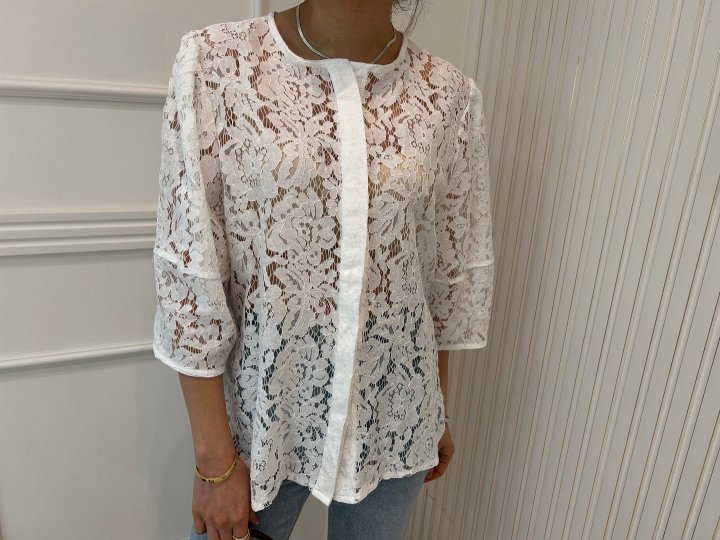 Pearls room - Korean Women Fashion - #momslook - Lace Blouse - 8