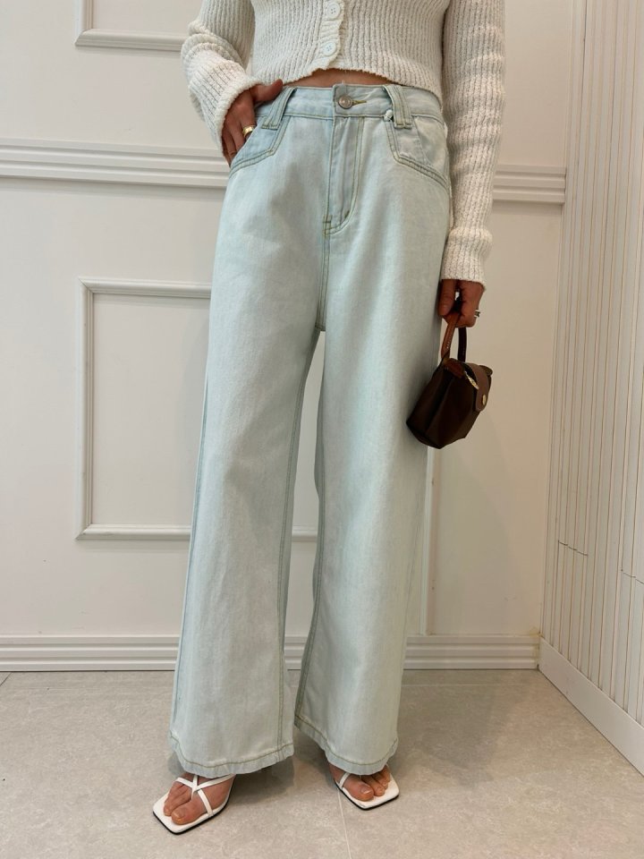 Pearls room - Korean Women Fashion - #momslook - Ice Denim Pants - 11