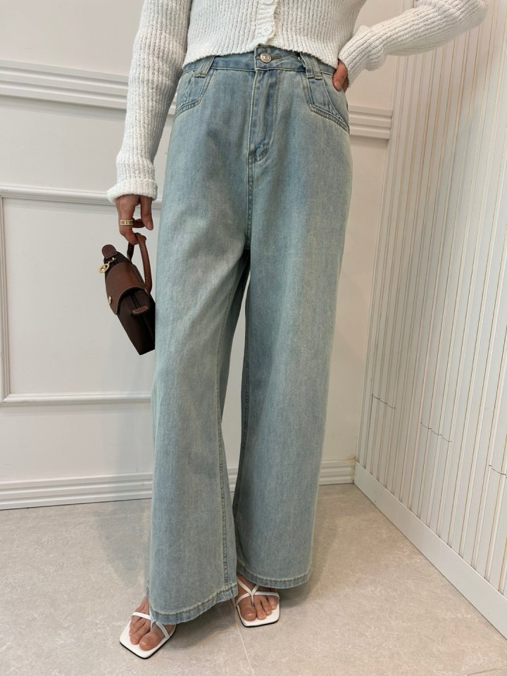 Pearls room - Korean Women Fashion - #momslook - Ice Denim Pants - 3
