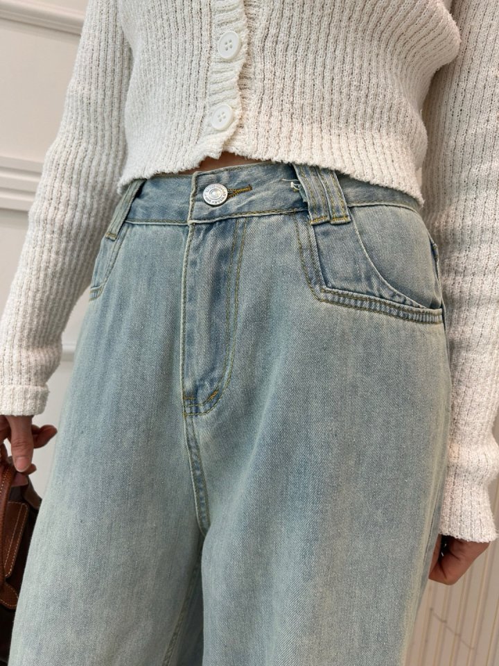 Pearls room - Korean Women Fashion - #momslook - Ice Denim Pants - 5