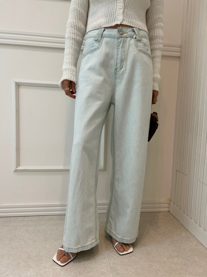 Pearls room - Korean Women Fashion - #momslook - Ice Denim Pants - 7