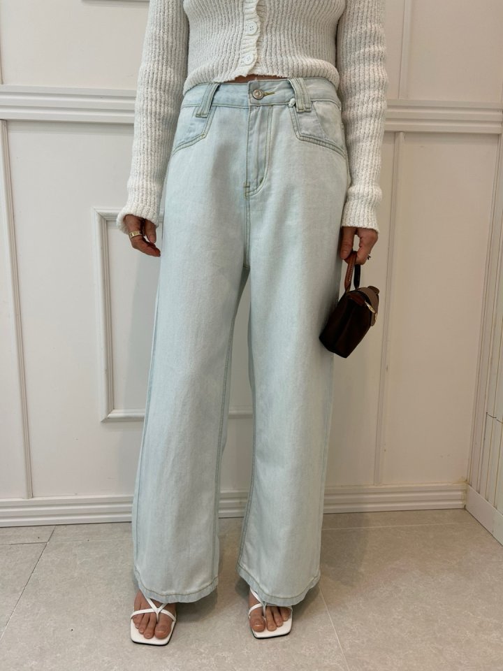 Pearls room - Korean Women Fashion - #momslook - Ice Denim Pants - 9