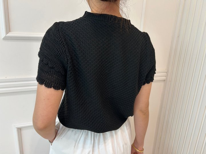 Pearls room - Korean Women Fashion - #momslook - Sleeve Frill Knit Top - 8